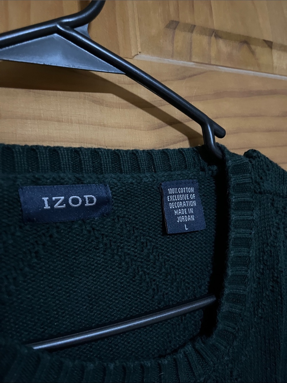 Izod Forest Green Diamond-Pattern Crewneck Sweater
